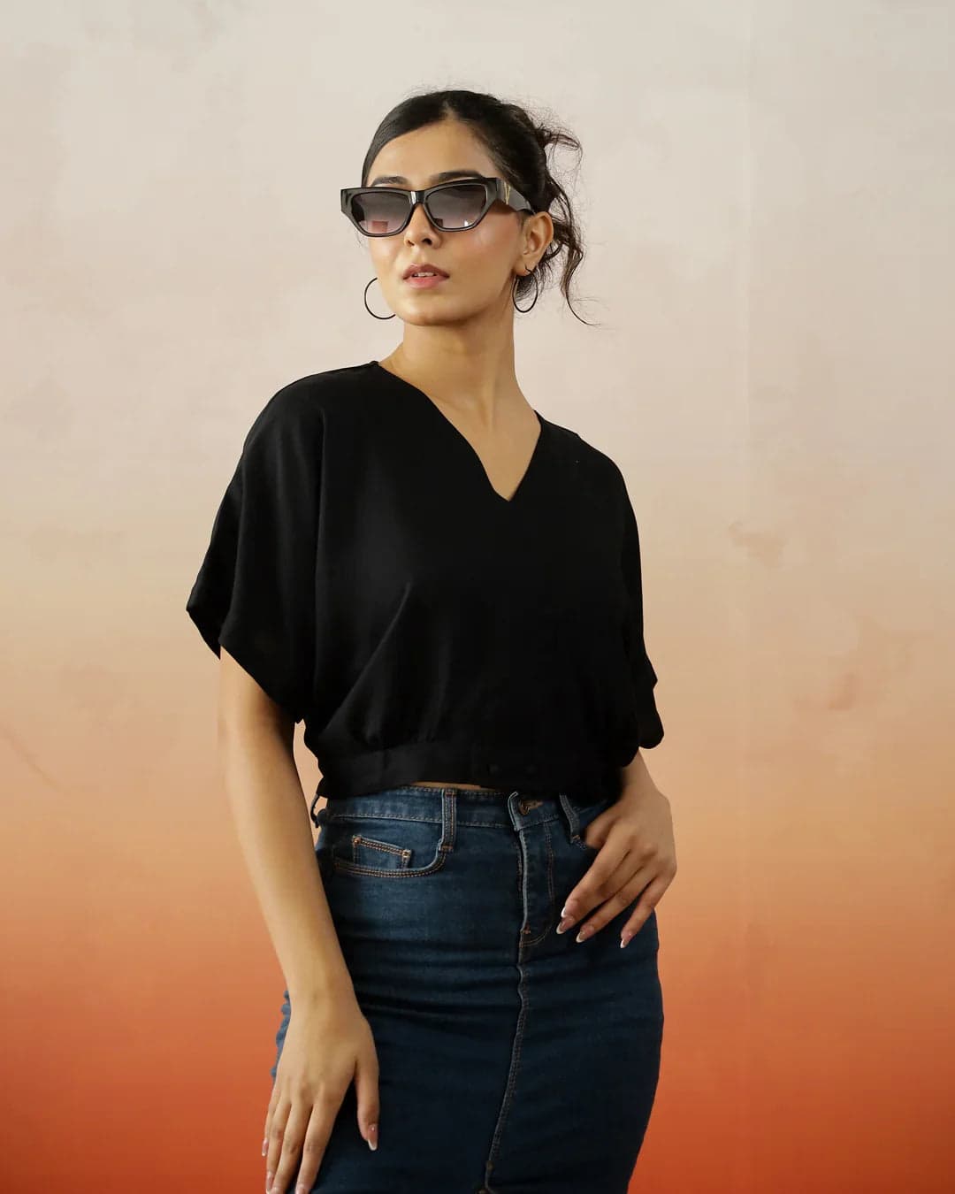 Xerostle Fashion Ink Crop Soft Top