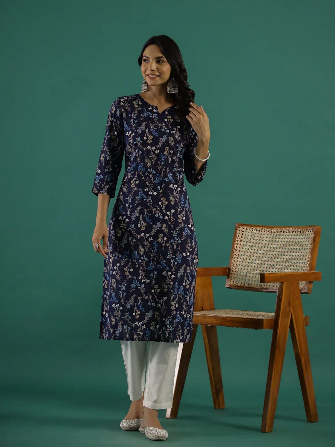 Xerostle Fashion Navy Blossom Festival Tunic