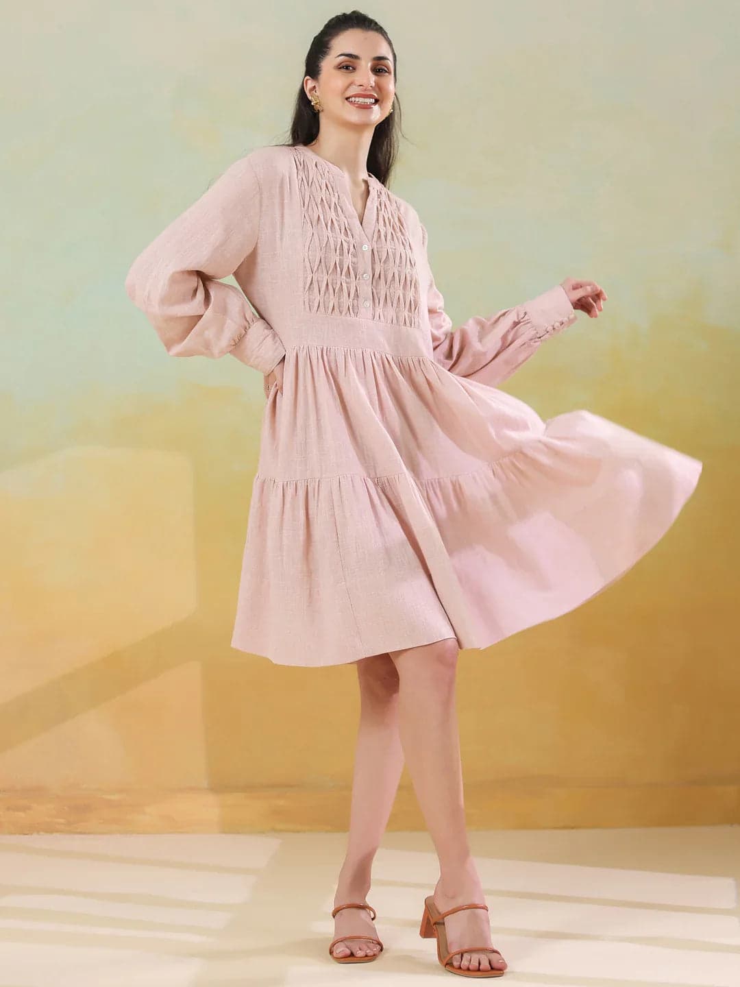 Xerostle Fashion Blush Round Day Dress