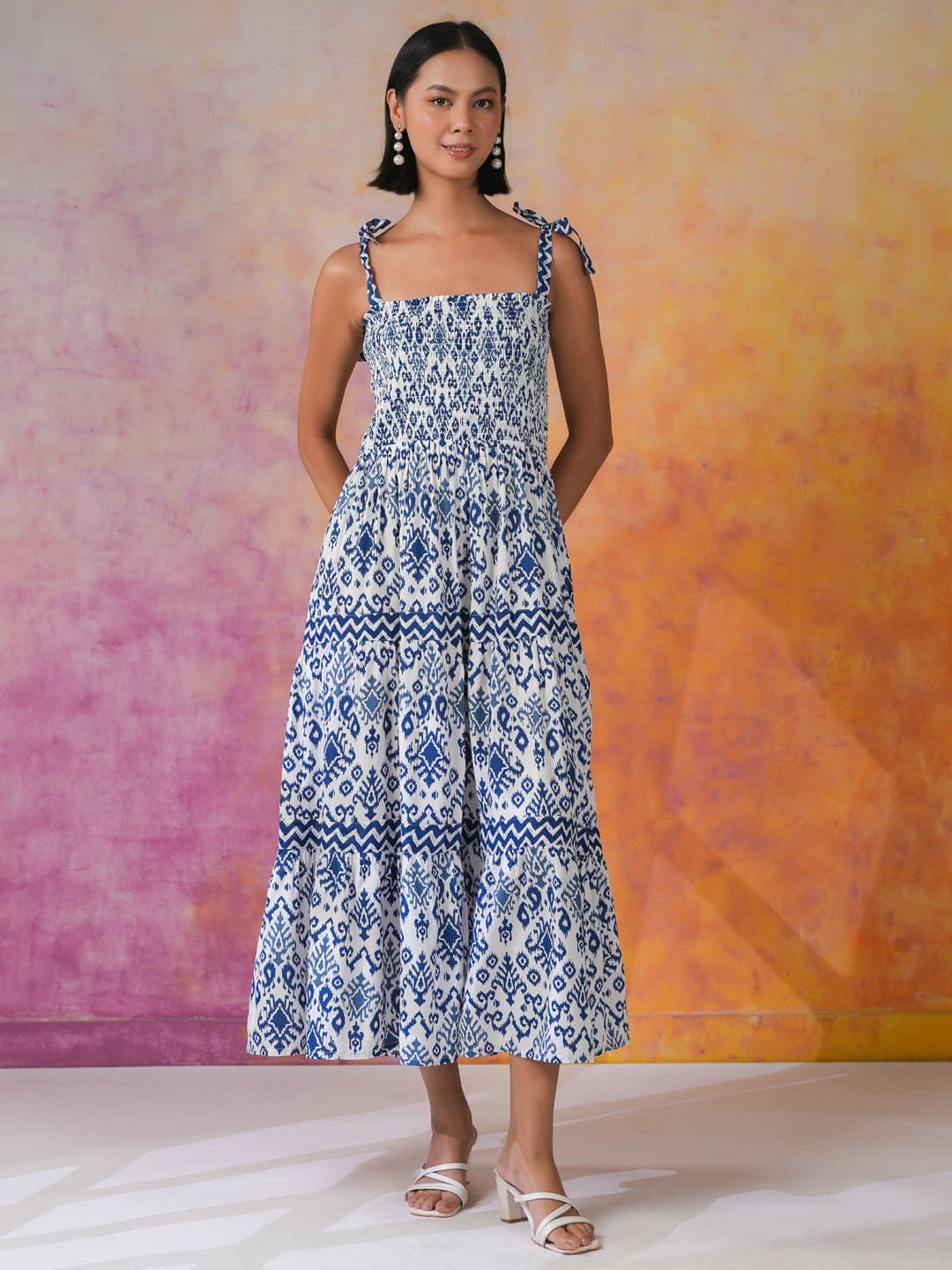 Xerostle Fashion Azure Square Day Dress