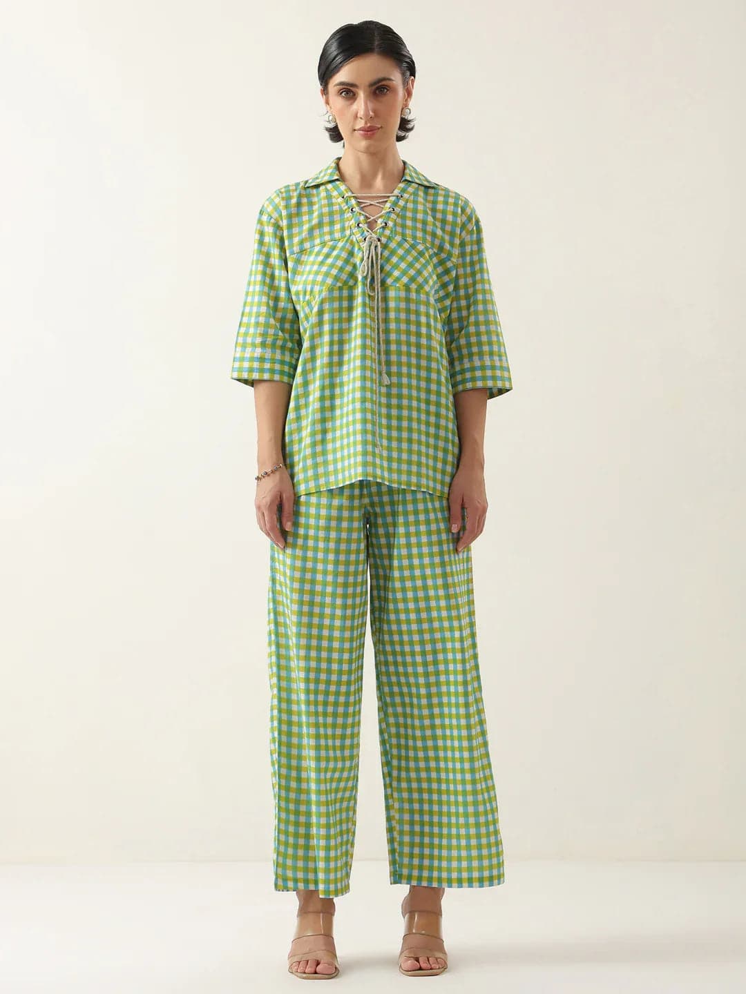 Xerostle Fashion Moss Check Twin Set